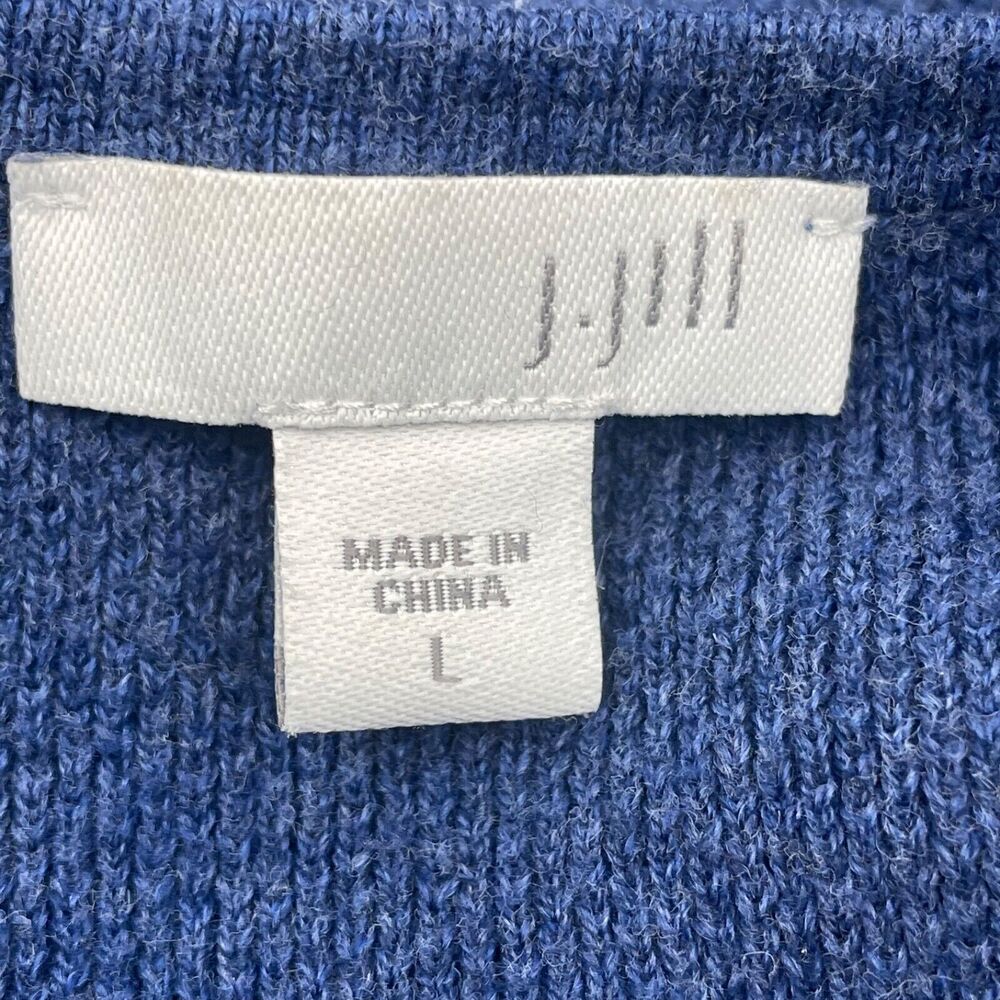 J Jill Women's Blue Tie front Pull Over Sweater Long Sleeve Size L - Picture 6 of 8